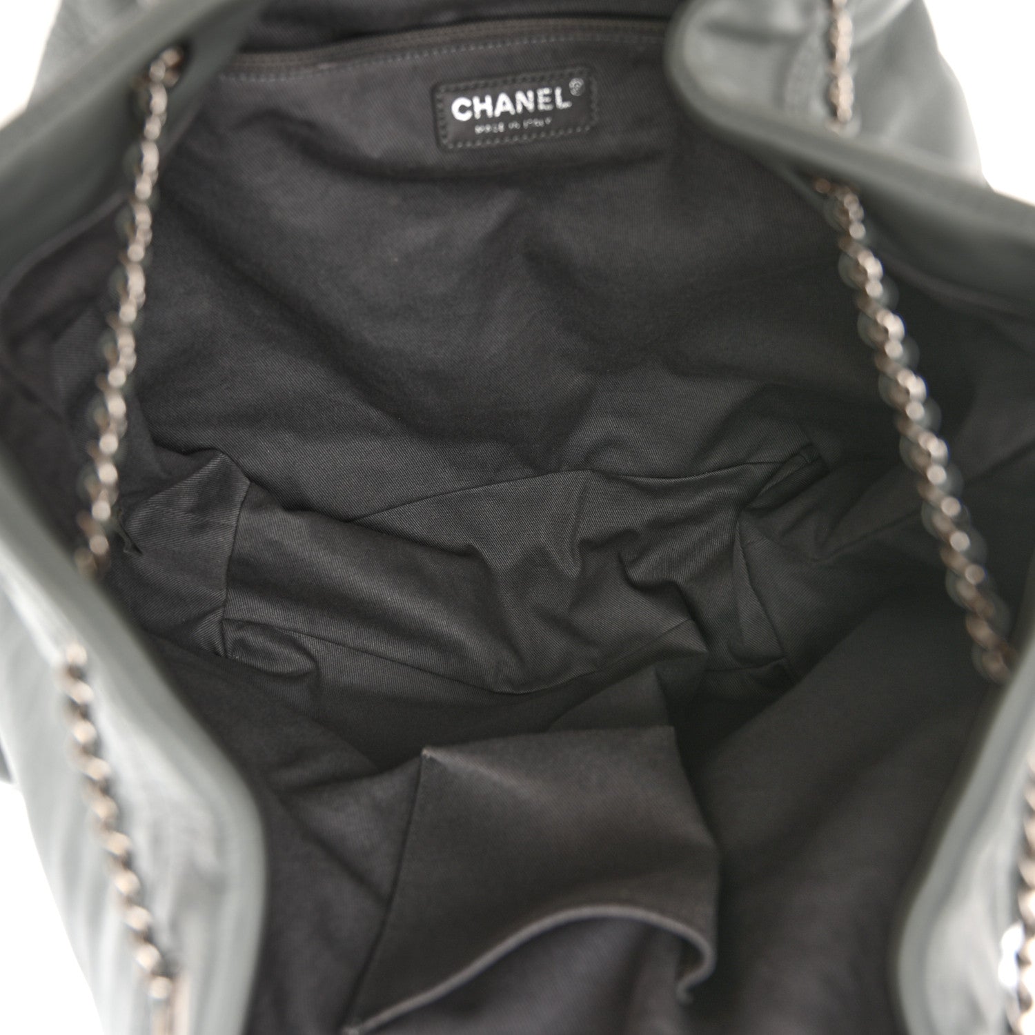 Chanel Lambskin Quilted Backpack Pocket Grey 5 of 10