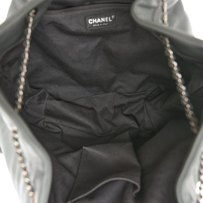 Chanel Lambskin Quilted Backpack Pocket Grey 5 of 10