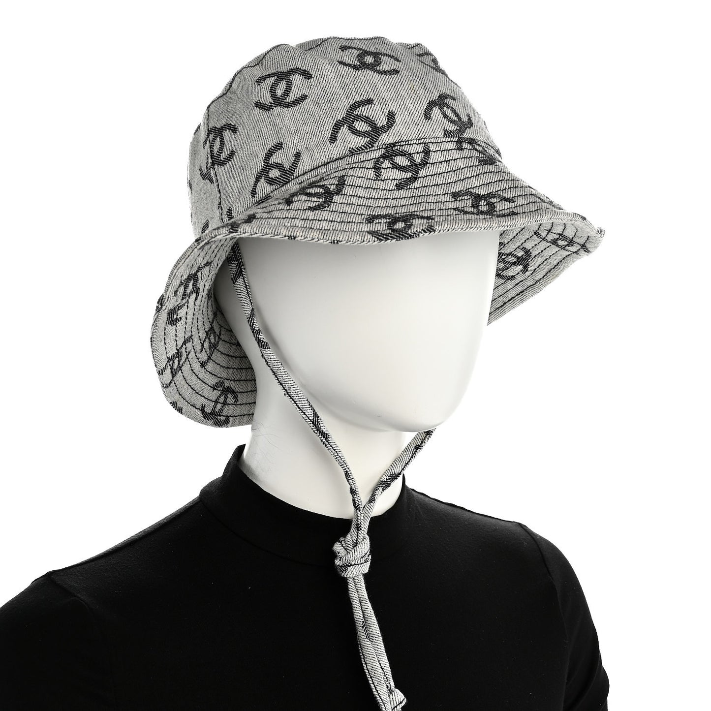 Denim CC Bucket Hat S White Black