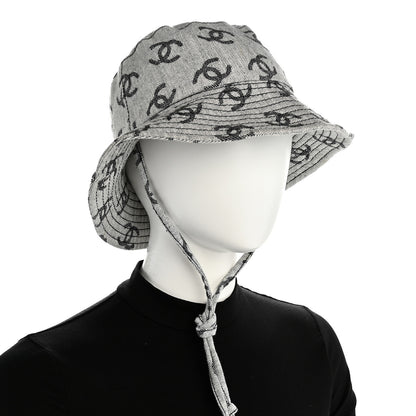 Chanel Denim CC Bucket Hat S White Black 2 of 9