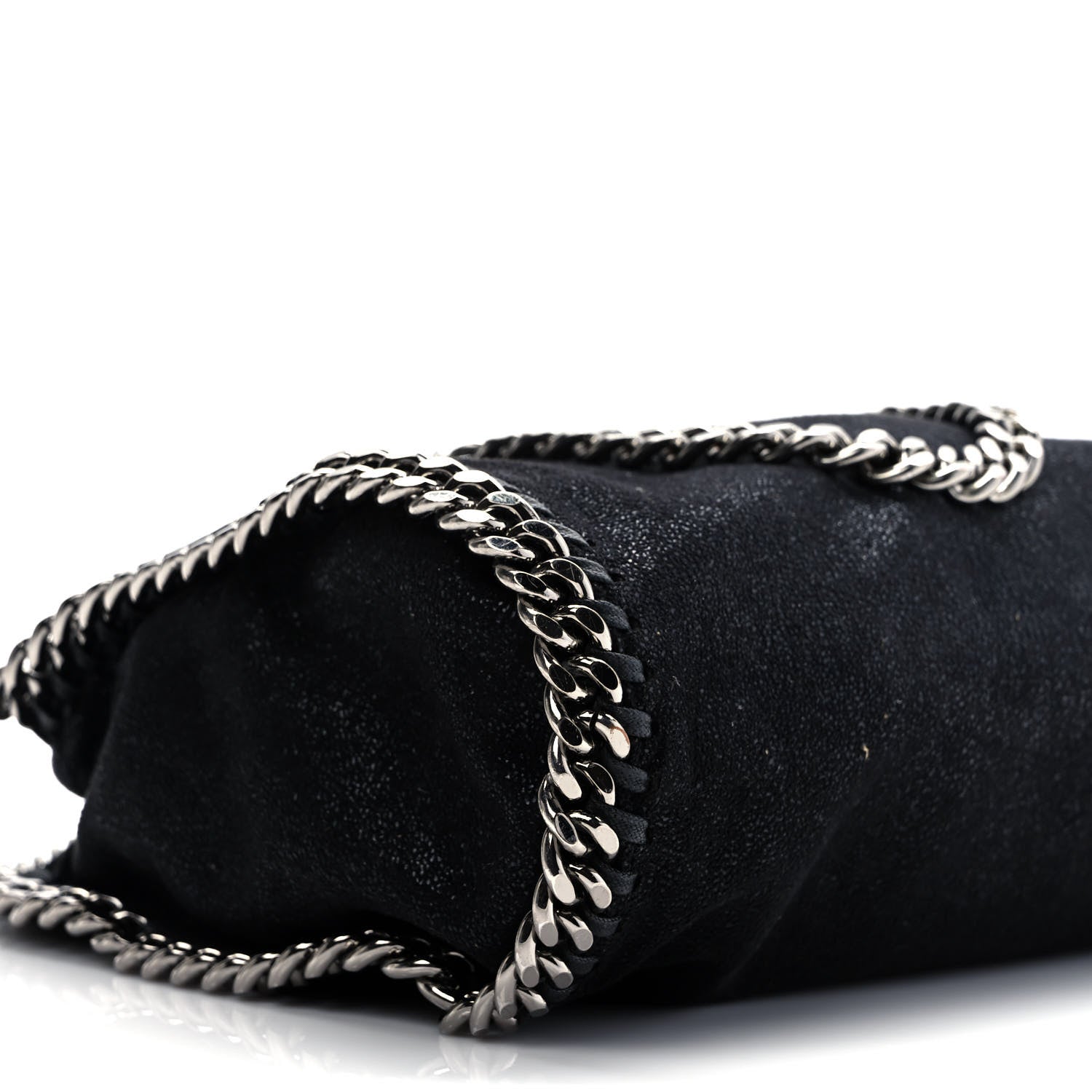 Stella McCartney Shaggy Deer Mini Falabella Fold Over Tote Black 6 of 8