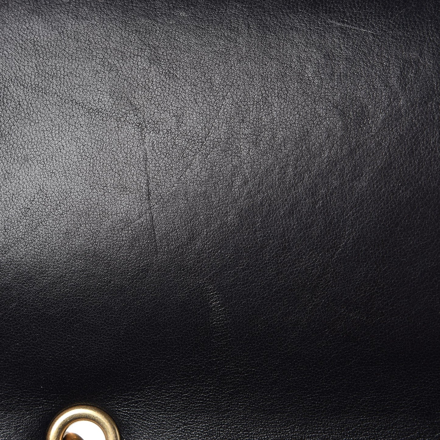 Sheepskin Chevron Stitched Chain Top Handle Flap Black