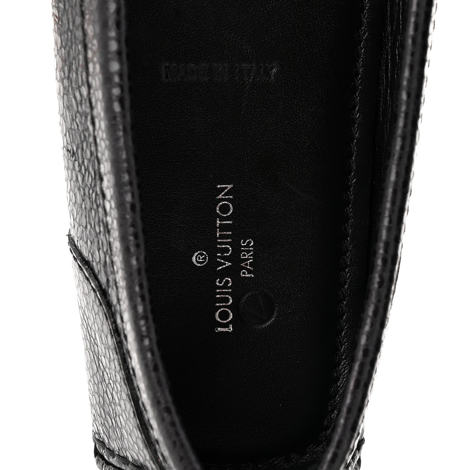 Louis Vuitton Grained Calfskin Close Up Flat Loafer 37 Black 8 of 10