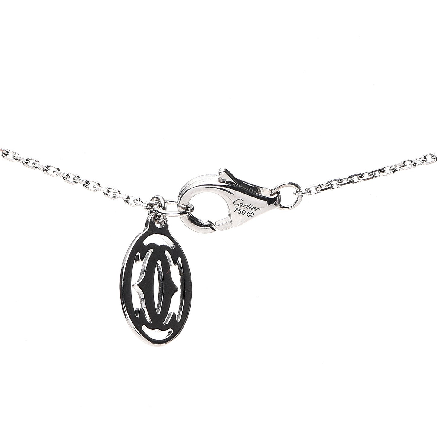 18K White Gold Diamond Symbols Cross Pendant Necklace