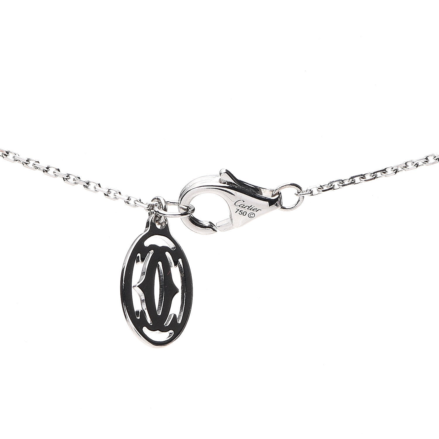 Cartier 18K White Gold Diamond Symbols Cross Pendant Necklace 5 of 5