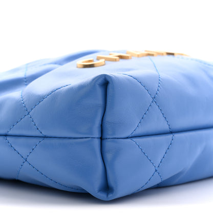 Chanel Shiny Calfskin Quilted Mini Chanel 22 Blue 9 of 10