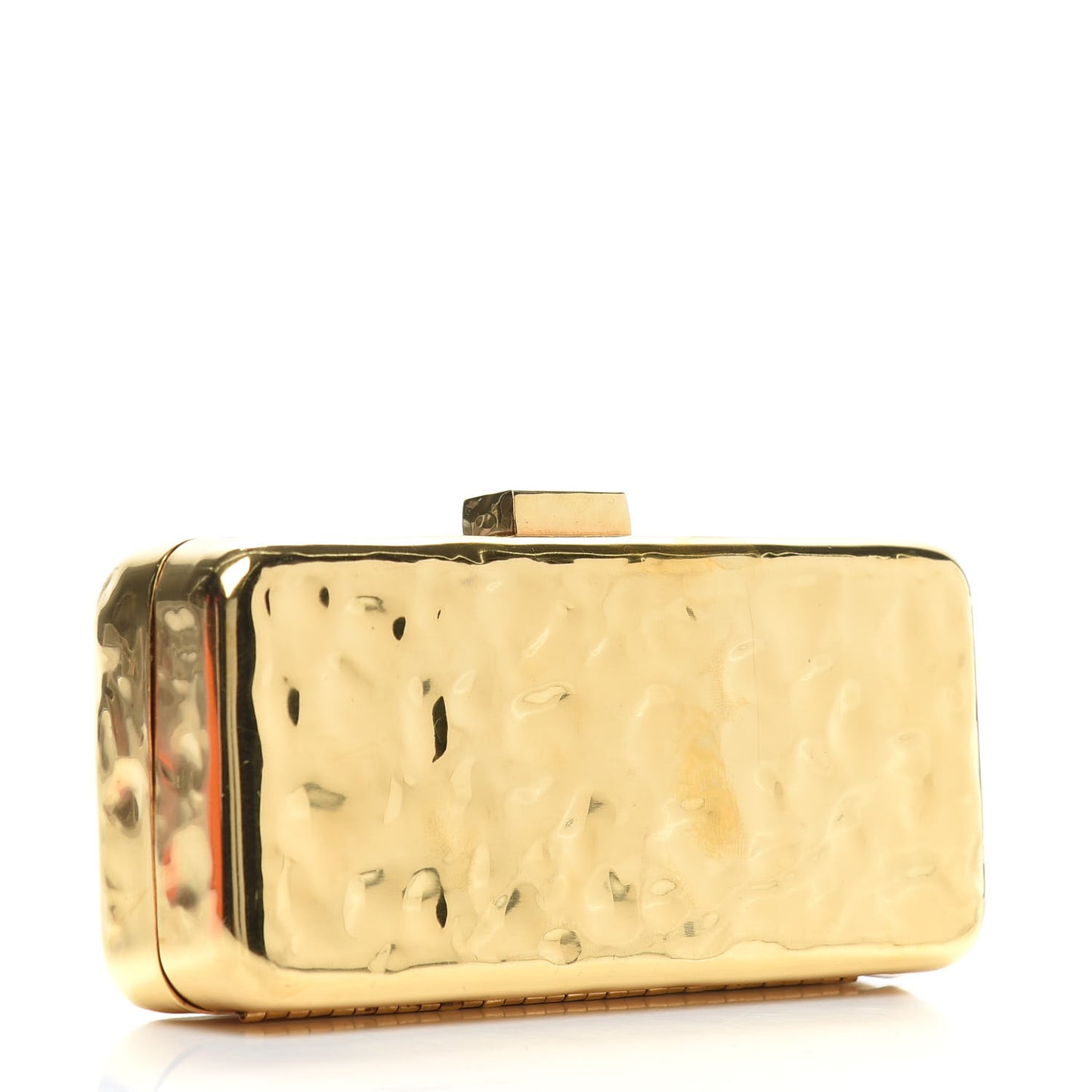 Hammered Metal Gold Bar Clutch