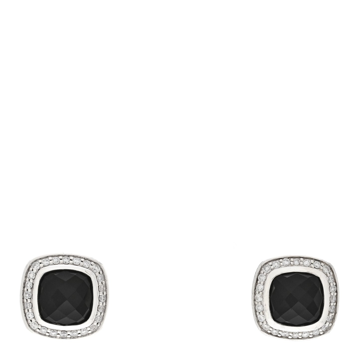 Sterling Silver Diamond Black Onyx 7mm Albion Earrings
