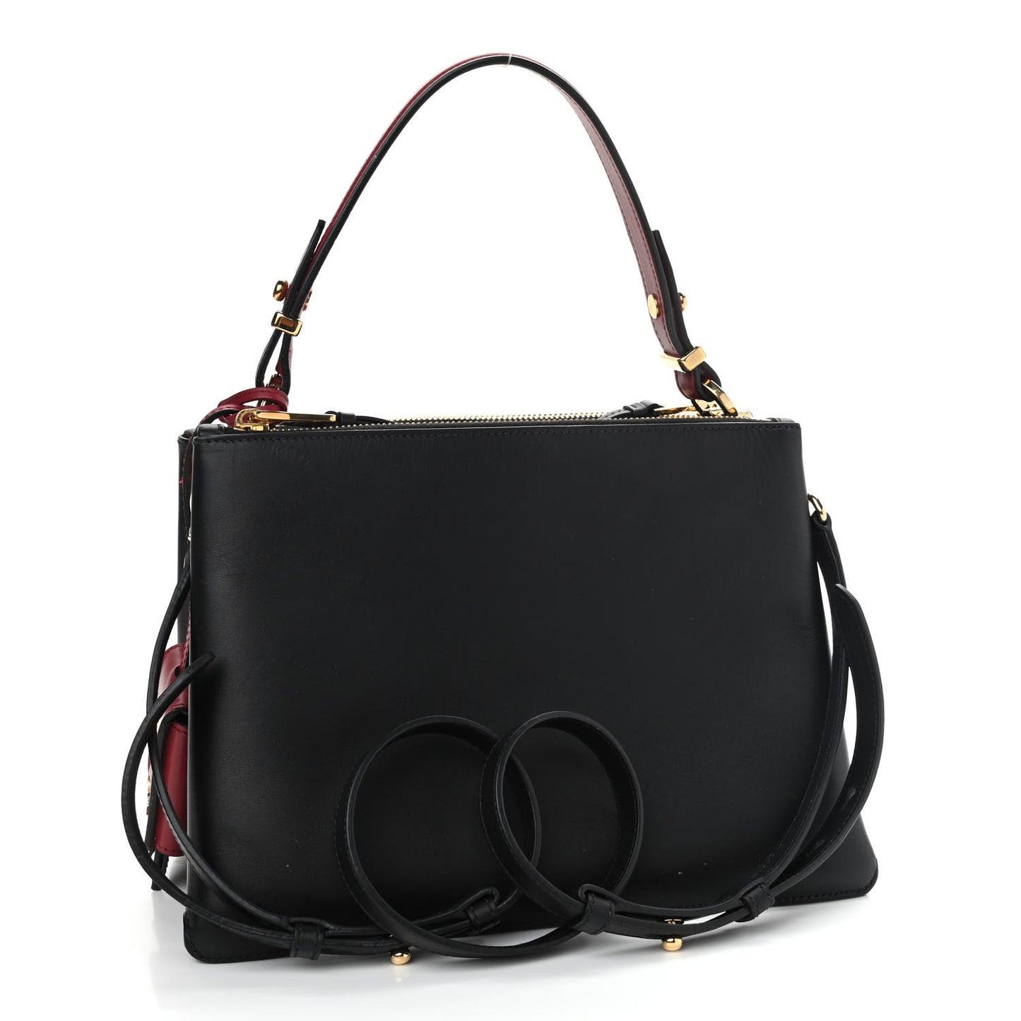 New Calfskin Small Deux Shoulder Bag Black