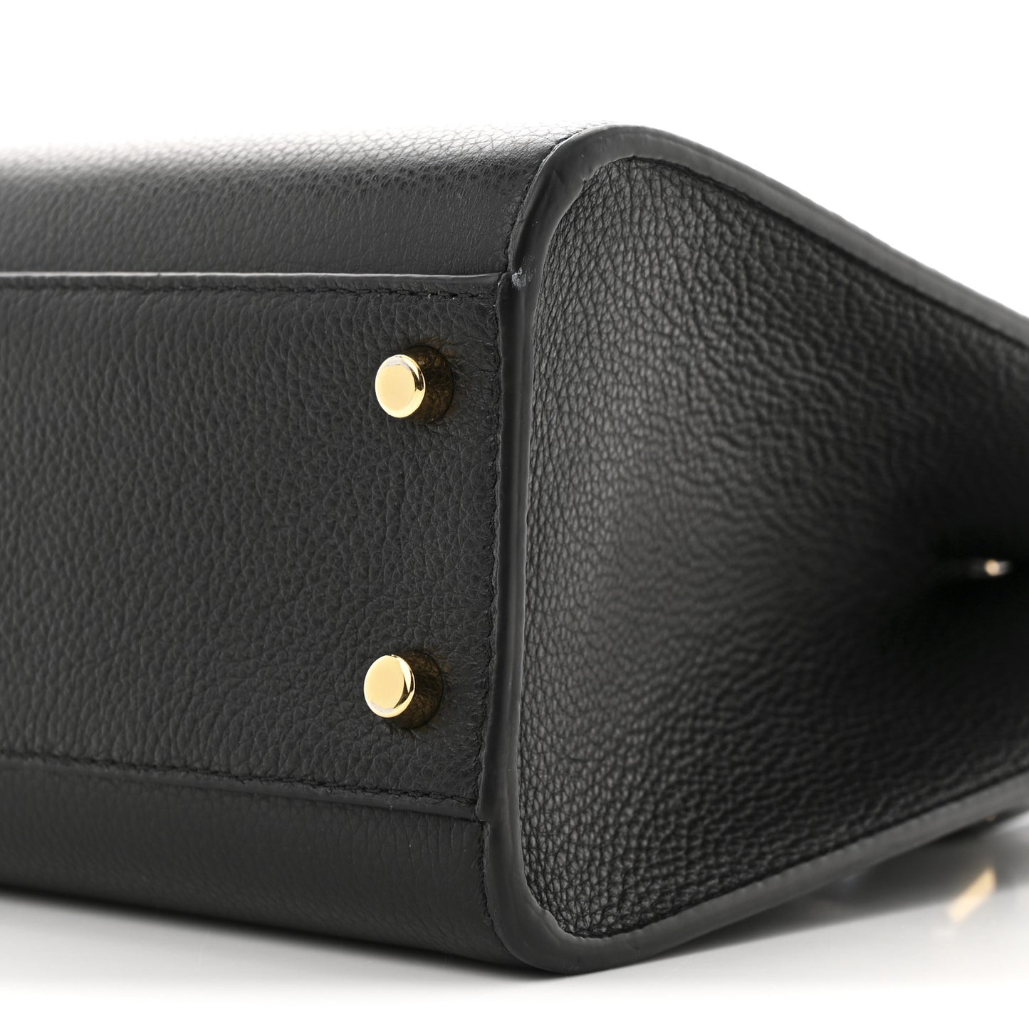 Grainy Calfskin Virtus Top Handle Tote Black