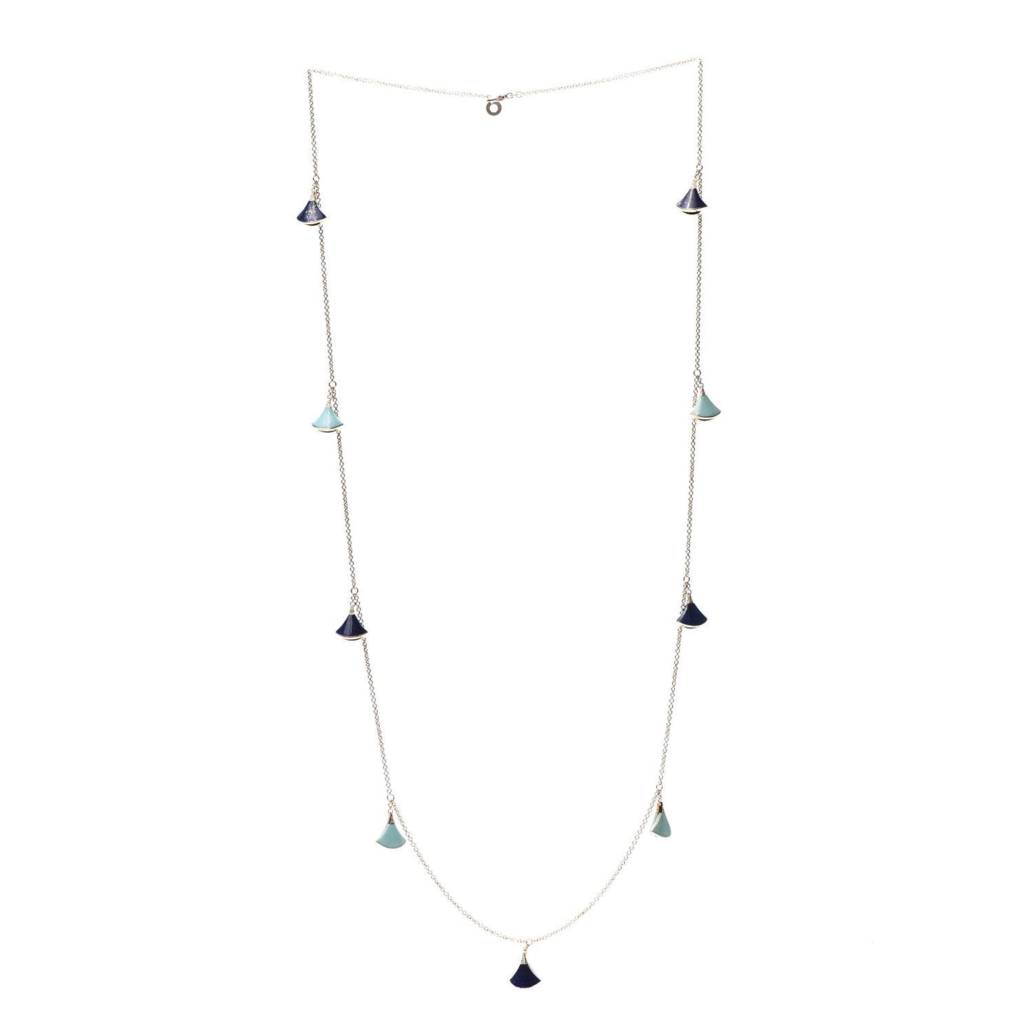 18K Yellow Gold Diamond Turquoise Lapis Lazuli Divas' Dream Necklace