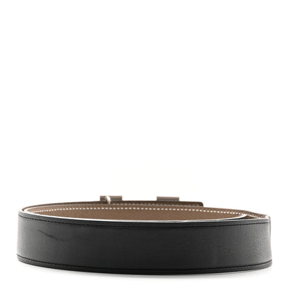 Hermes Epsom Swift 24mm Mini Constance Guilloche H Belt 80 32 Etoupe Black 2 of 9