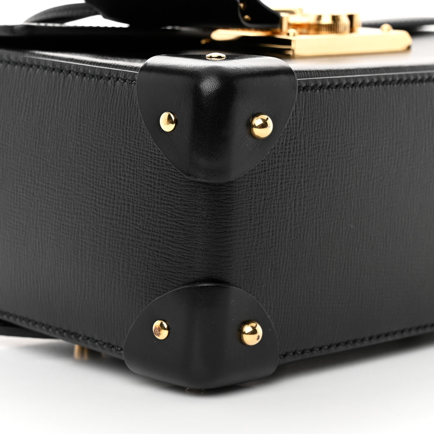 Gucci Calfskin Small Padlock Bamboo Shoulder Bag Black 9 of 12