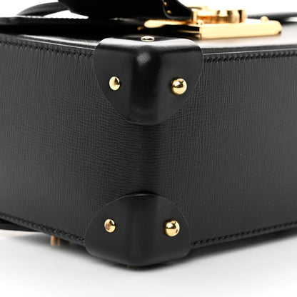 Gucci Calfskin Small Padlock Bamboo Shoulder Bag Black 9 of 12