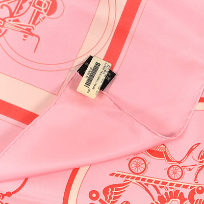 Hermes Silk Ex Libris Scarf 90 Rose Pale Corail Nacre 4 of 4