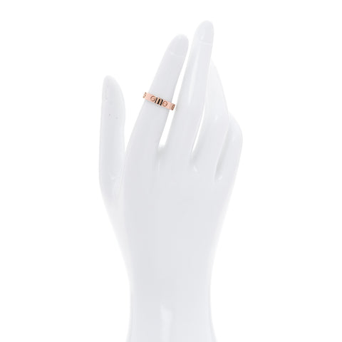 18K Pink Gold Diamond 4mm LOVE Wedding Band Ring 50 5.25
