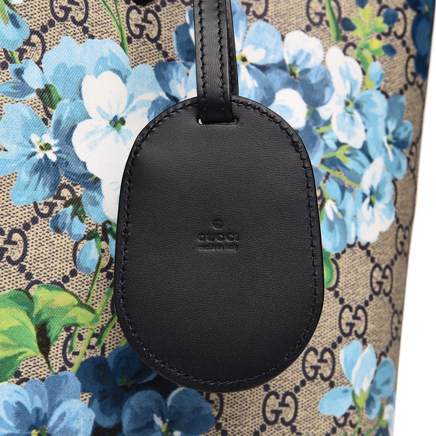 GG Supreme Monogram Blooms Medium Reversible Tote Beige Blue Navy