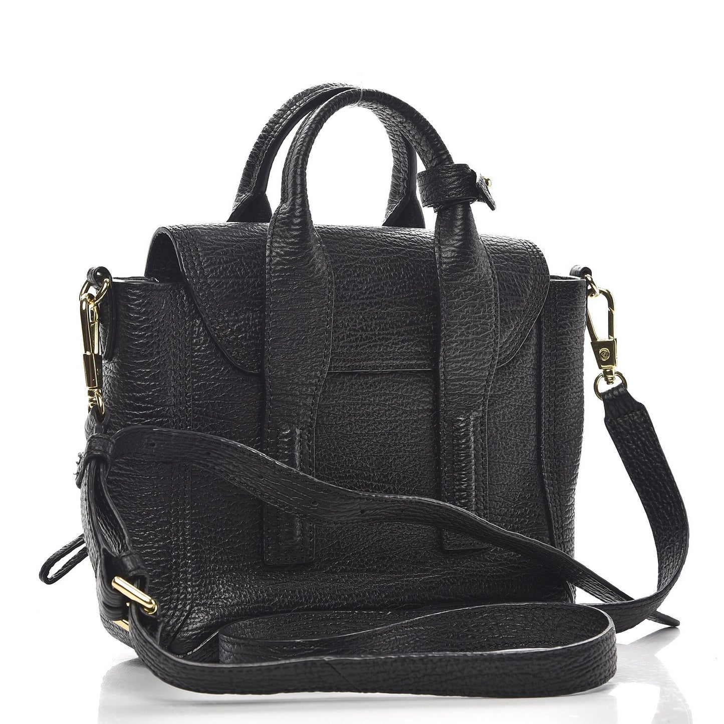 3.1 Textured Calfskin Mini Pashli Satchel Black