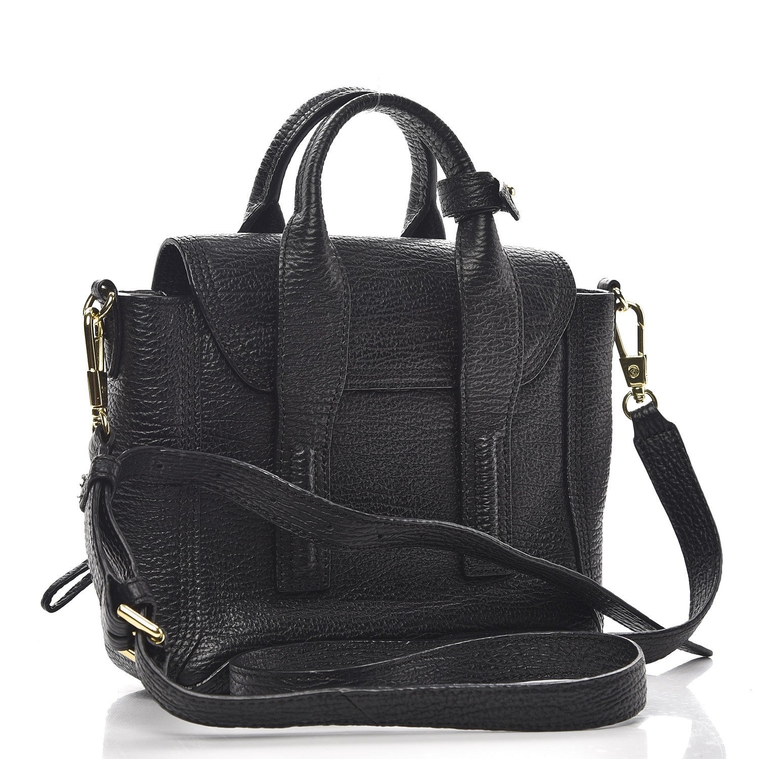 3.1 Phillip Lim 3.1 Textured Calfskin Mini Pashli Satchel Black 3 of 8