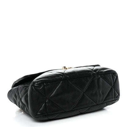 Chanel Goatskin Quilted Large Chanel 19 Flap Black 4 of 12