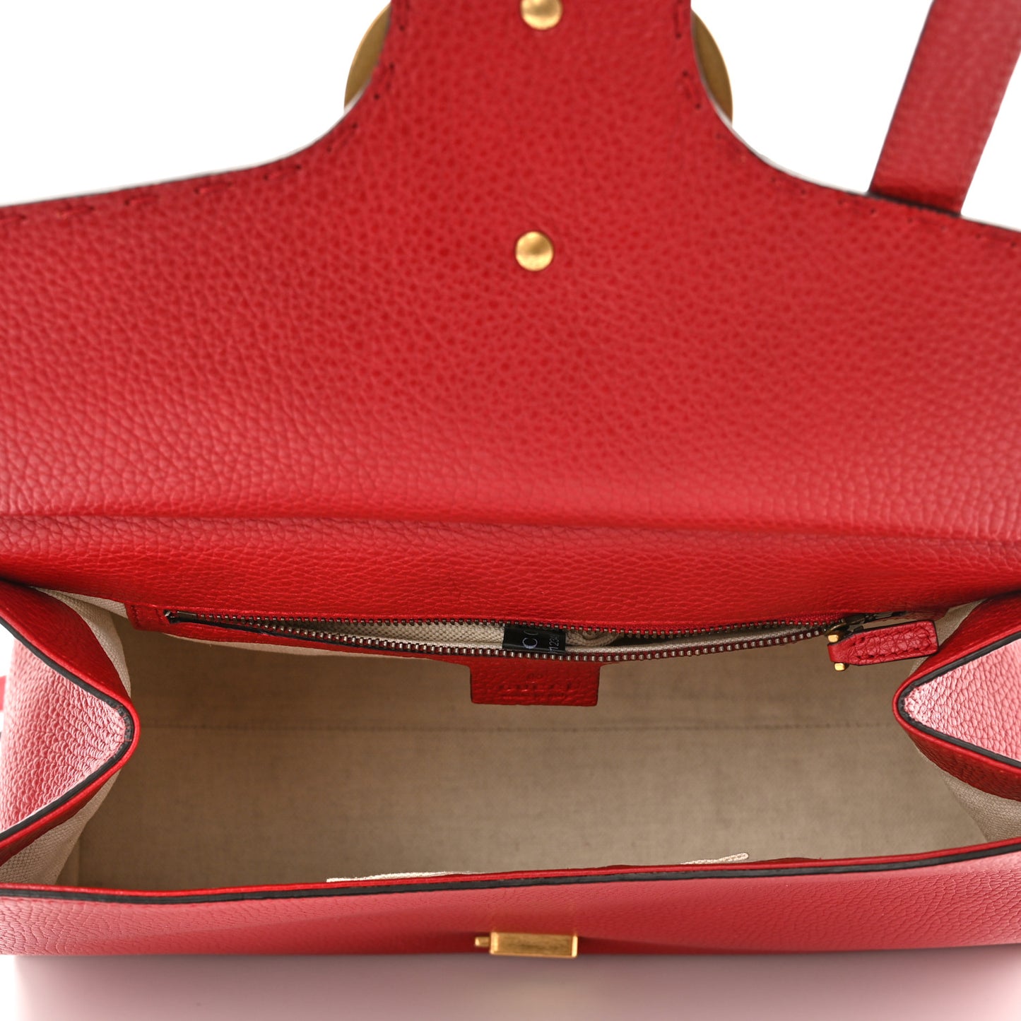Calfskin Small GG Marmont Top Handle Bag Vulcanic Red