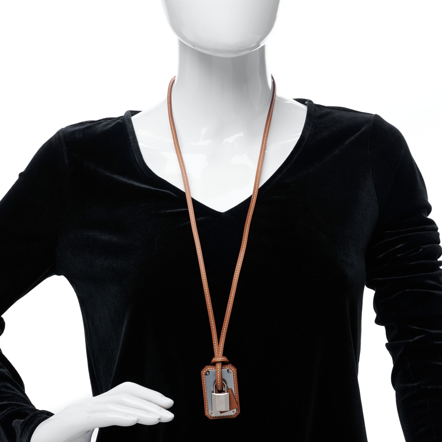 Hermes Swift Large O'Kelly Pendant Necklace Gold 2 of 4