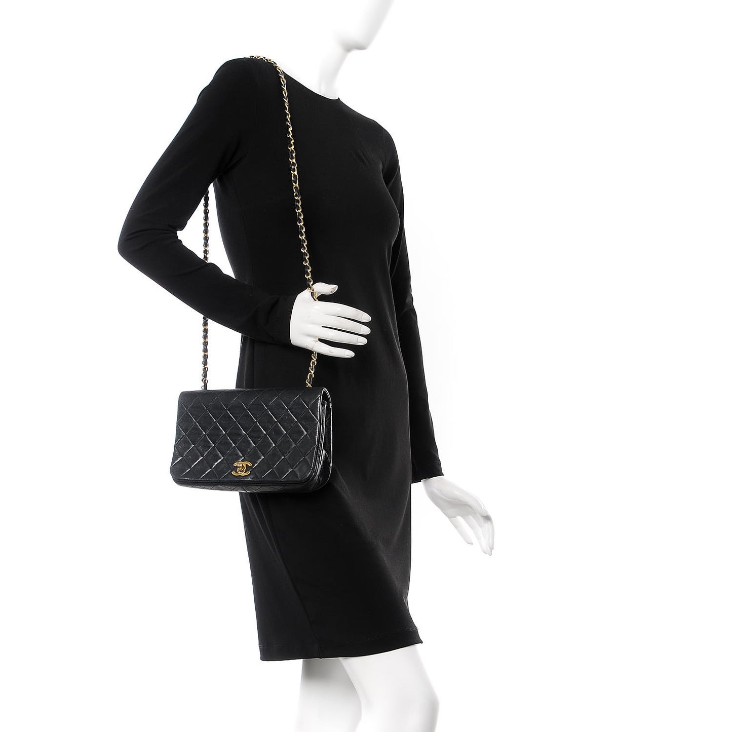 Lambskin Quilted Small Single Flap Black