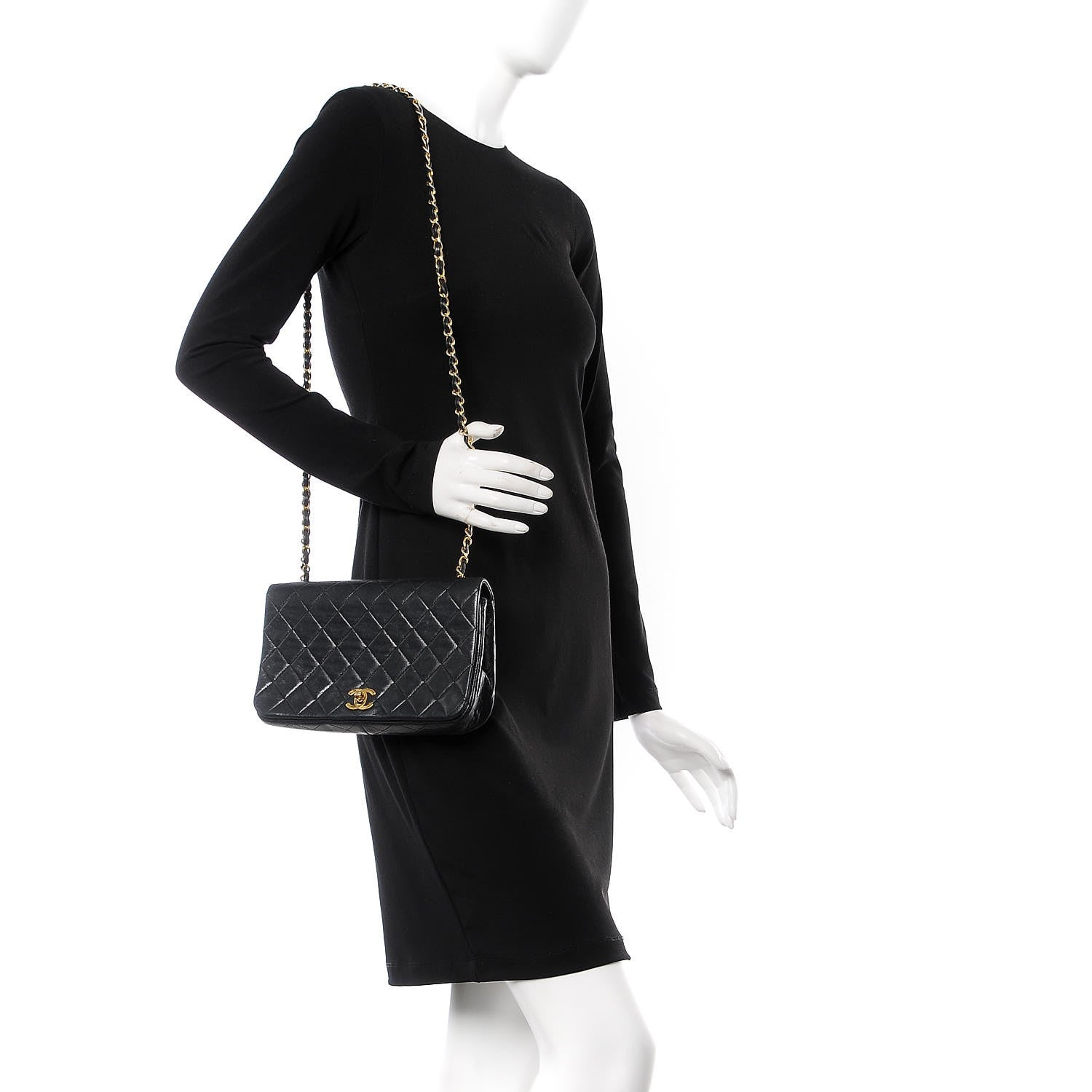 Chanel Lambskin Quilted Small Single Flap Black 2 of 8