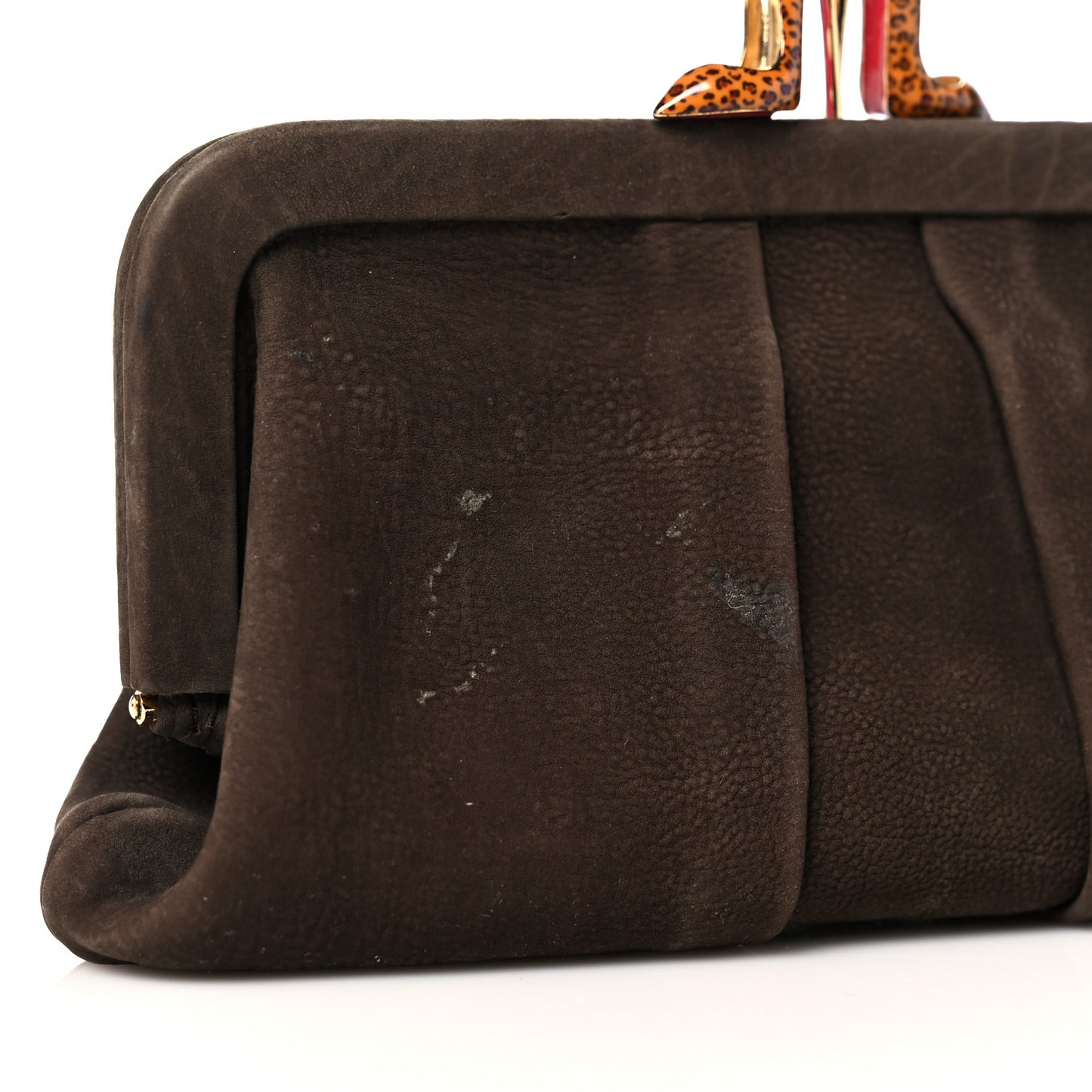Suede Miss Loubi Clutch Clutch Brown