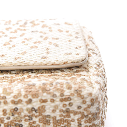 Chanel Raffia Sequin Small Single Flap Beige Gold 12 of 13
