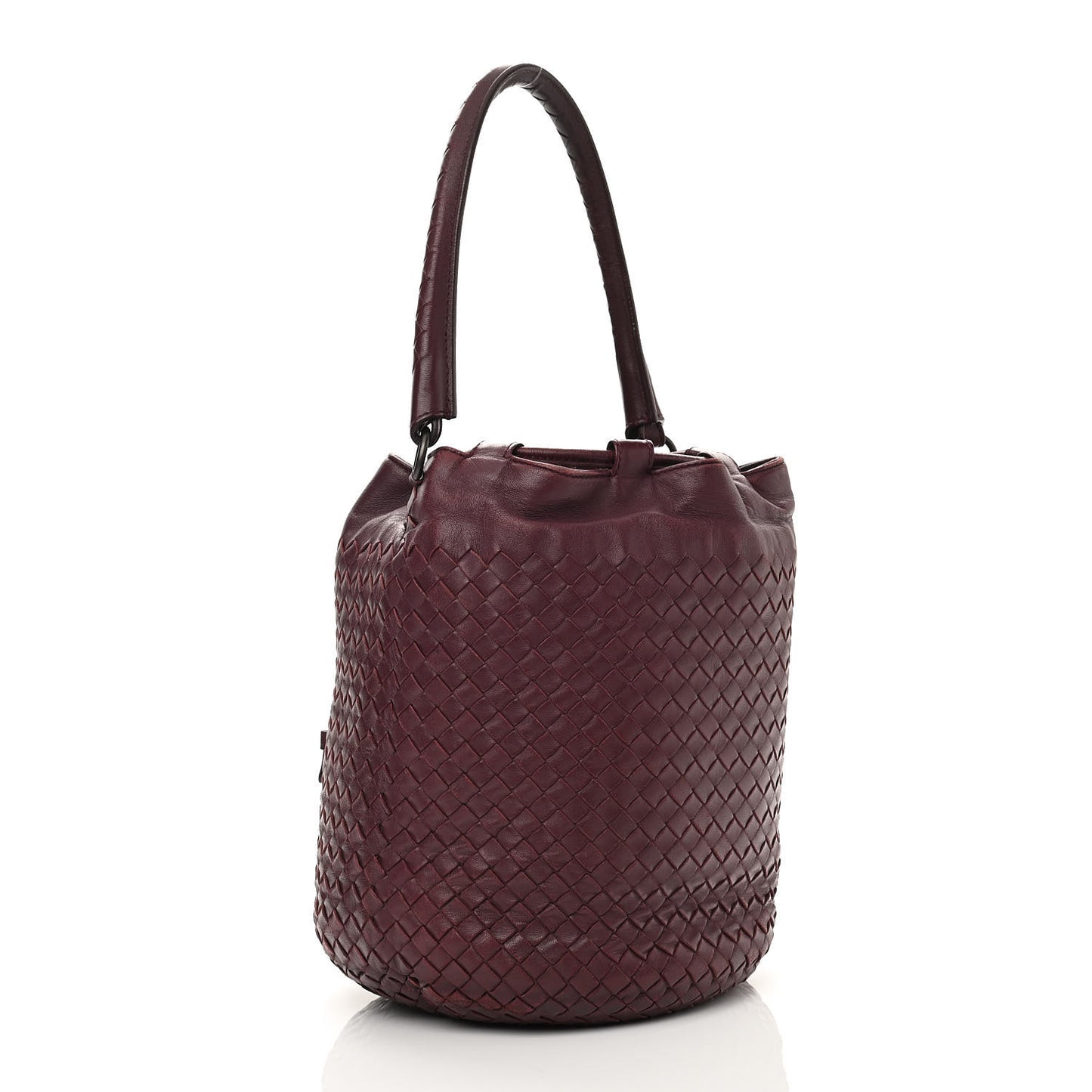 Nappa Intrecciato Drawstring Bucket Bag Opera
