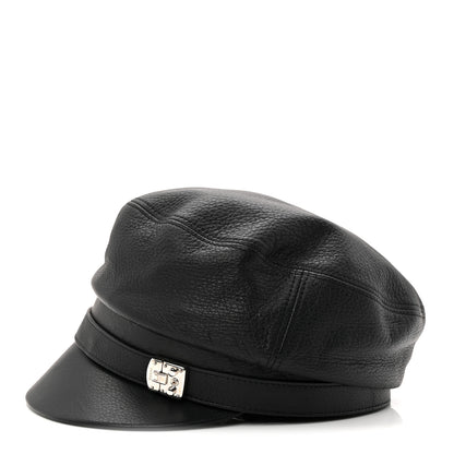 Gucci Calfskin Newsboy Hat S Black 4 of 9