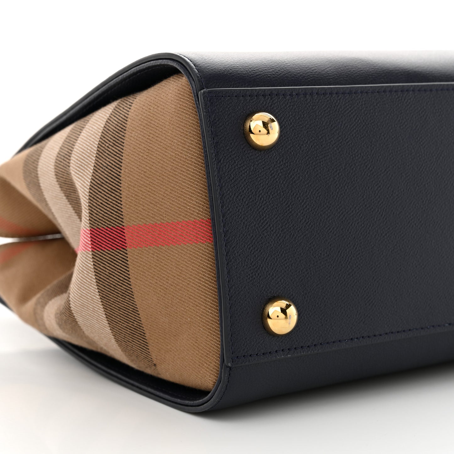 Calfskin Mega Check Banwell Tote Dark Canvas Blue