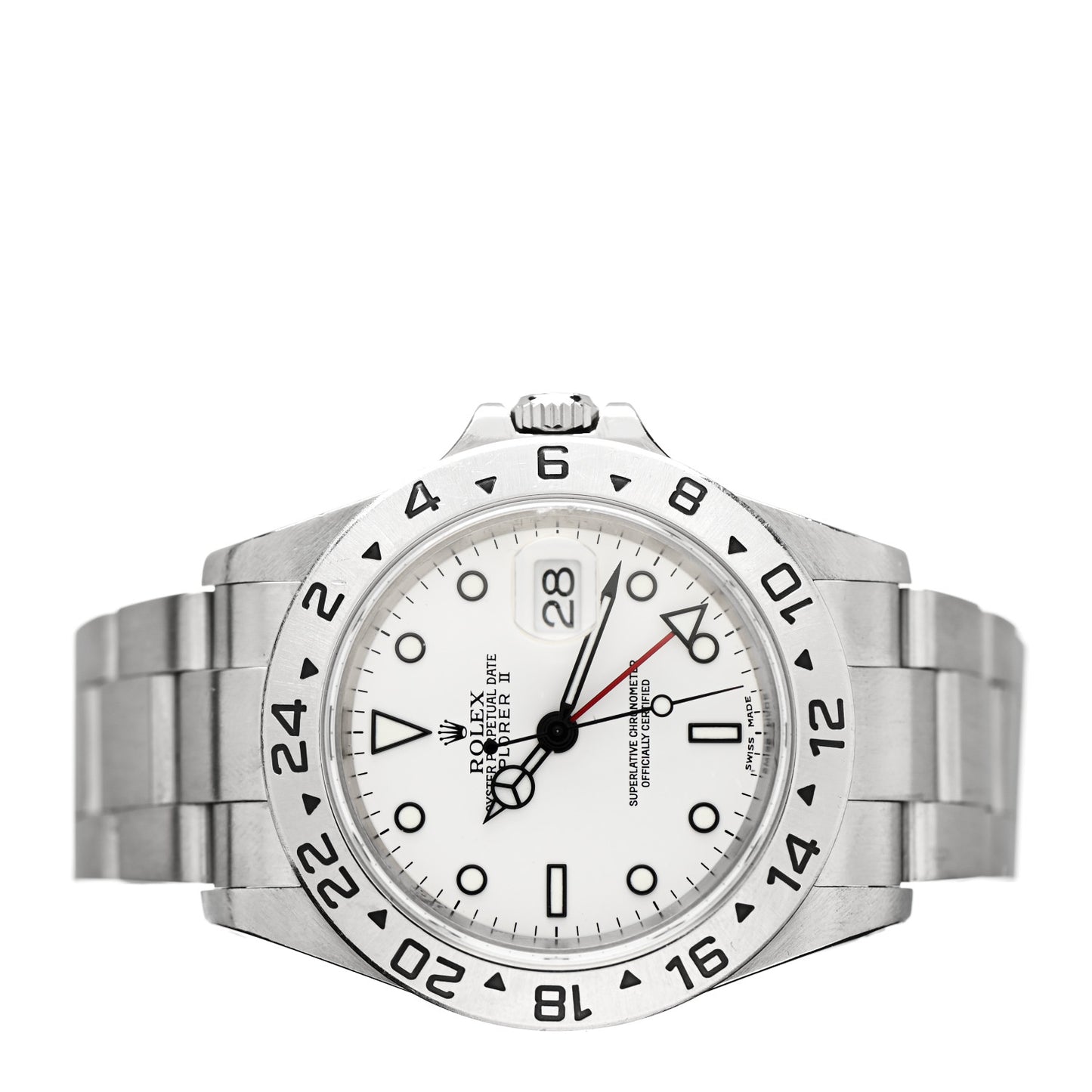 Stainless Steel 40mm Oyster Perpetual Date Explorer II Watch White 16570