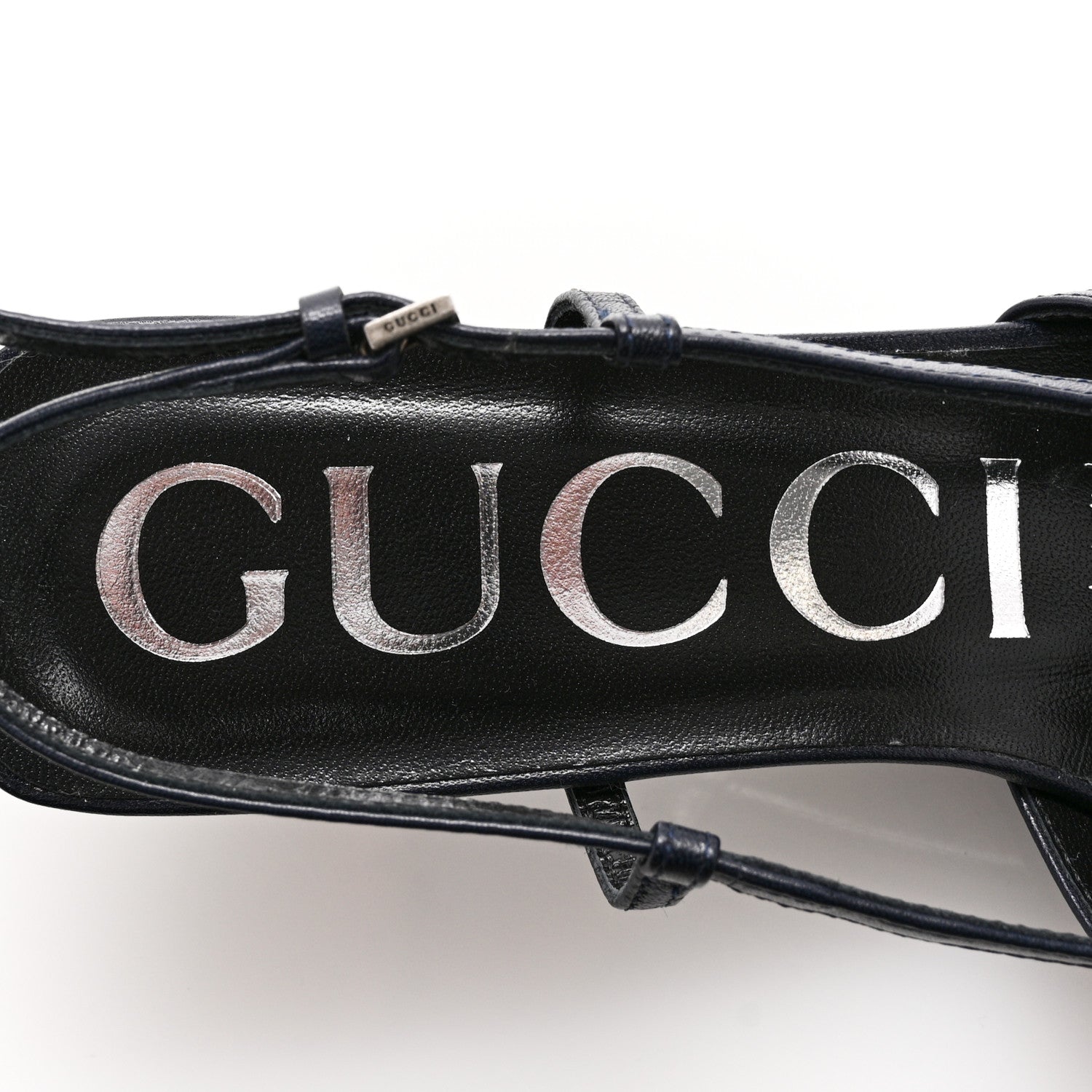 Gucci GG Monogram Malaga Kid Square G 35mm Slingback Pumps 36.5 Beige Blue 7 of 9