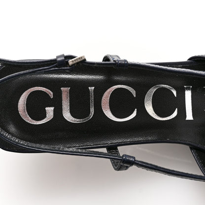 Gucci GG Monogram Malaga Kid Square G 35mm Slingback Pumps 36.5 Beige Blue 7 of 9