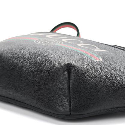 Gucci Grained Calfskin Logo Belt Bag Black 7 of 9