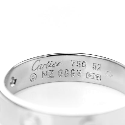 Cartier 18K White Gold Diamond 4mm LOVE Wedding Band Ring 52 6 3 of 4