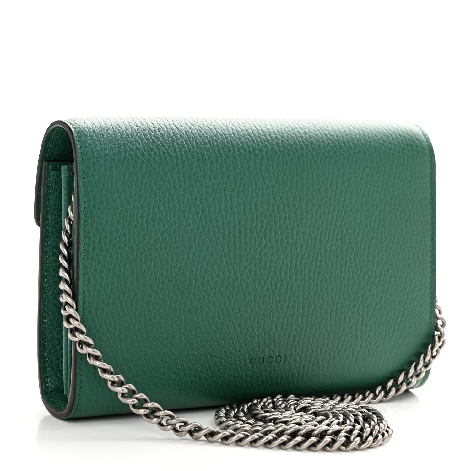 Gucci Calfskin Mini Dionysus Chain Wallet Emerald 3 of 11