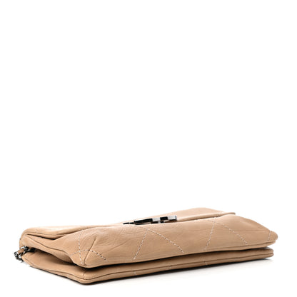 Chanel Washed Calfskin Diamond Stitch Hamptons Clutch With Chain Dark Beige 4 of 10