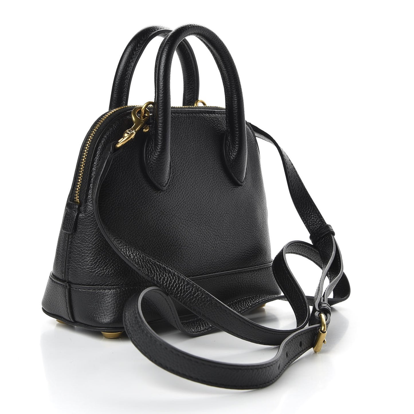 Grained Calfskin XXS Ville Top Handle Bag Black