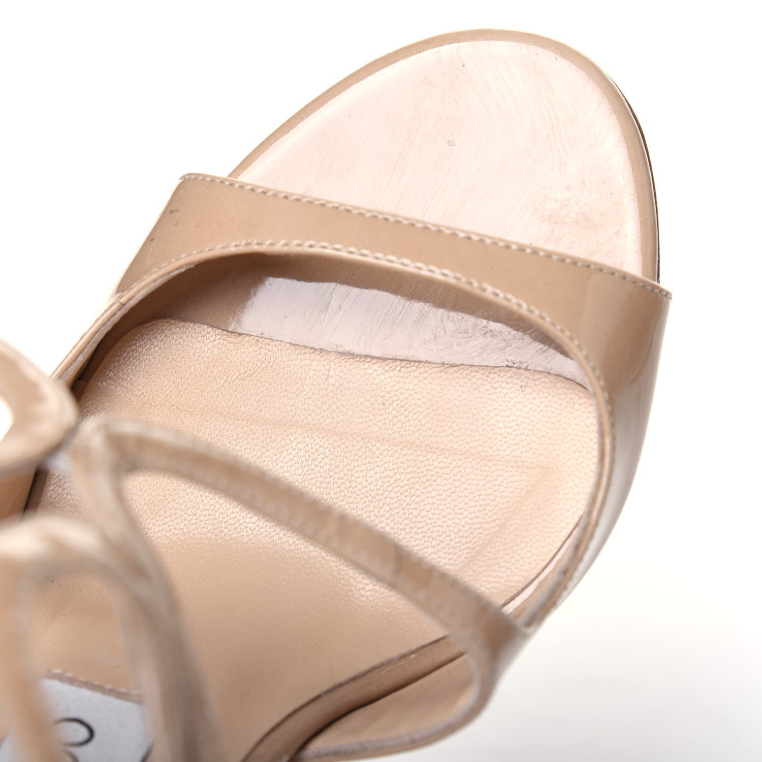 Jimmy Choo Patent Calfskin Lang Sandals 35 Sand 10 of 15