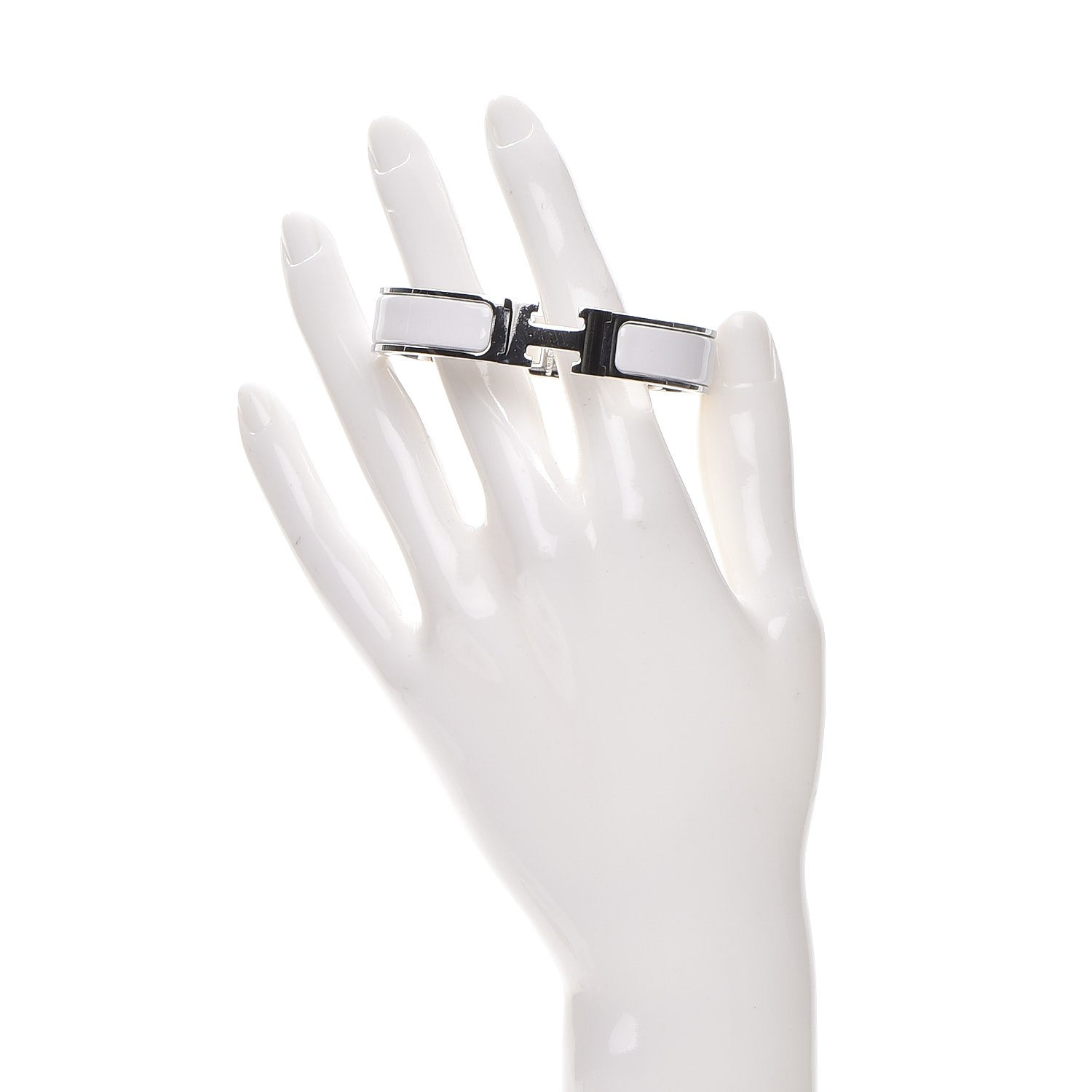 Hermes Enamel Narrow Clic Clac H Bracelet PM White 2 of 5