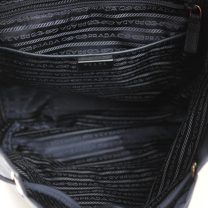 Prada Nylon Vela Saffiano Medium Cinch Backpack Baltico 5 of 9