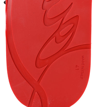 Christian Louboutin Rubber Spike Loubi Donna Flip Flop 41 Black Red 7 of 9