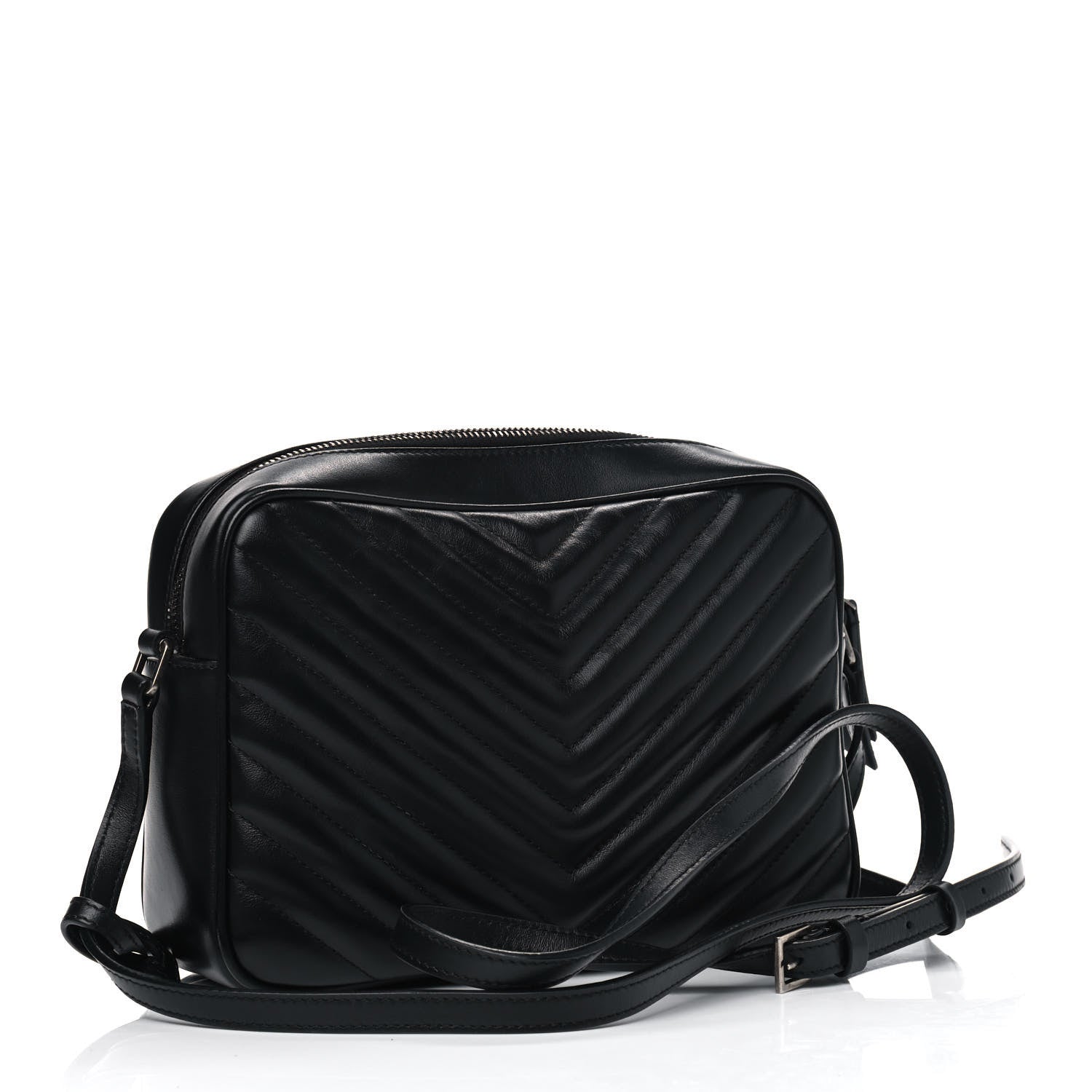 Saint Laurent Calfskin Matelasse Monogram Lou Camera Bag Black 2 of 6