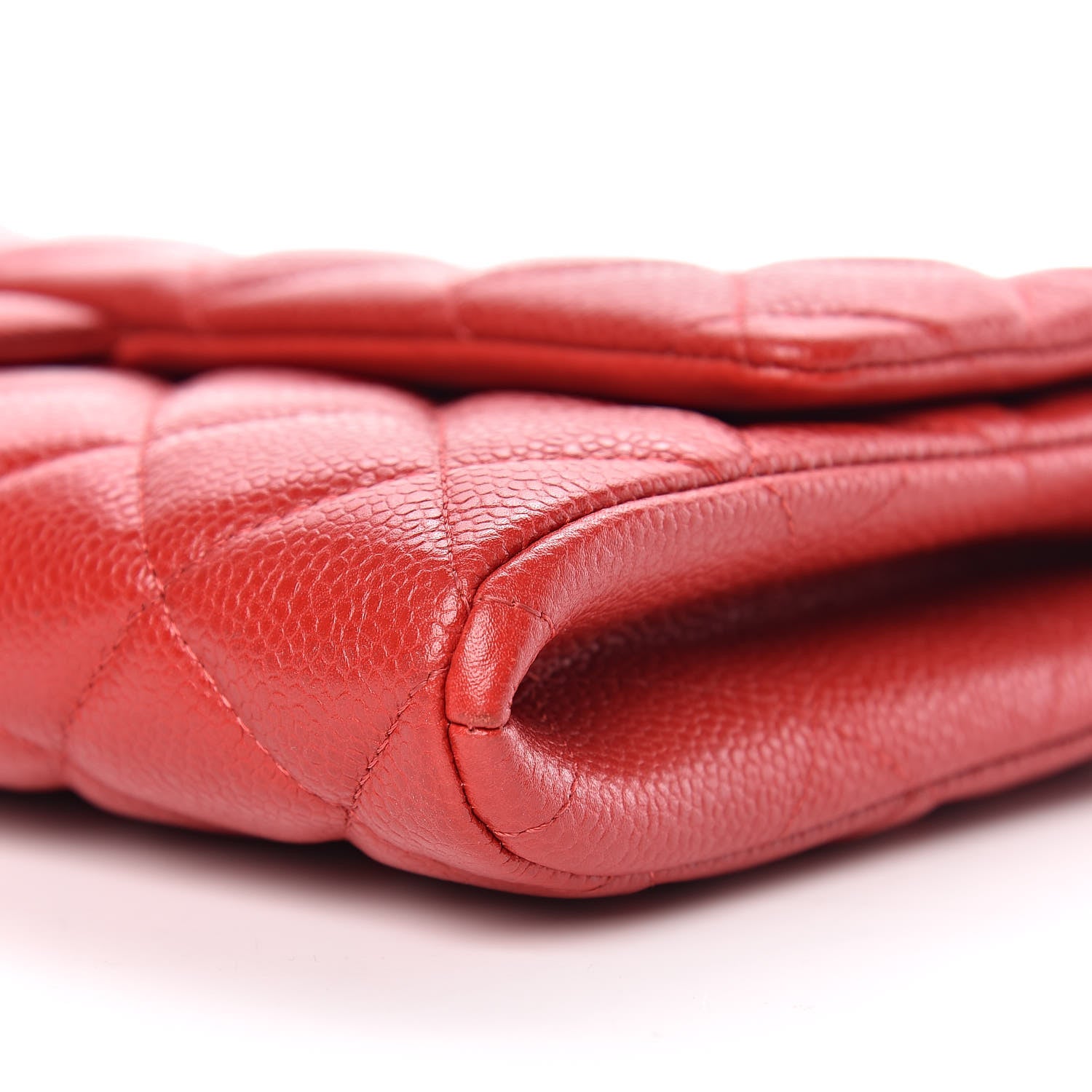 Chanel Caviar Quilted Clutch With Chain Flap Red 9 of 9