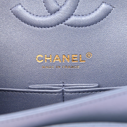 Chanel Iridescent Lambskin Quilted Medium Double Flap Light Purple 6 of 12