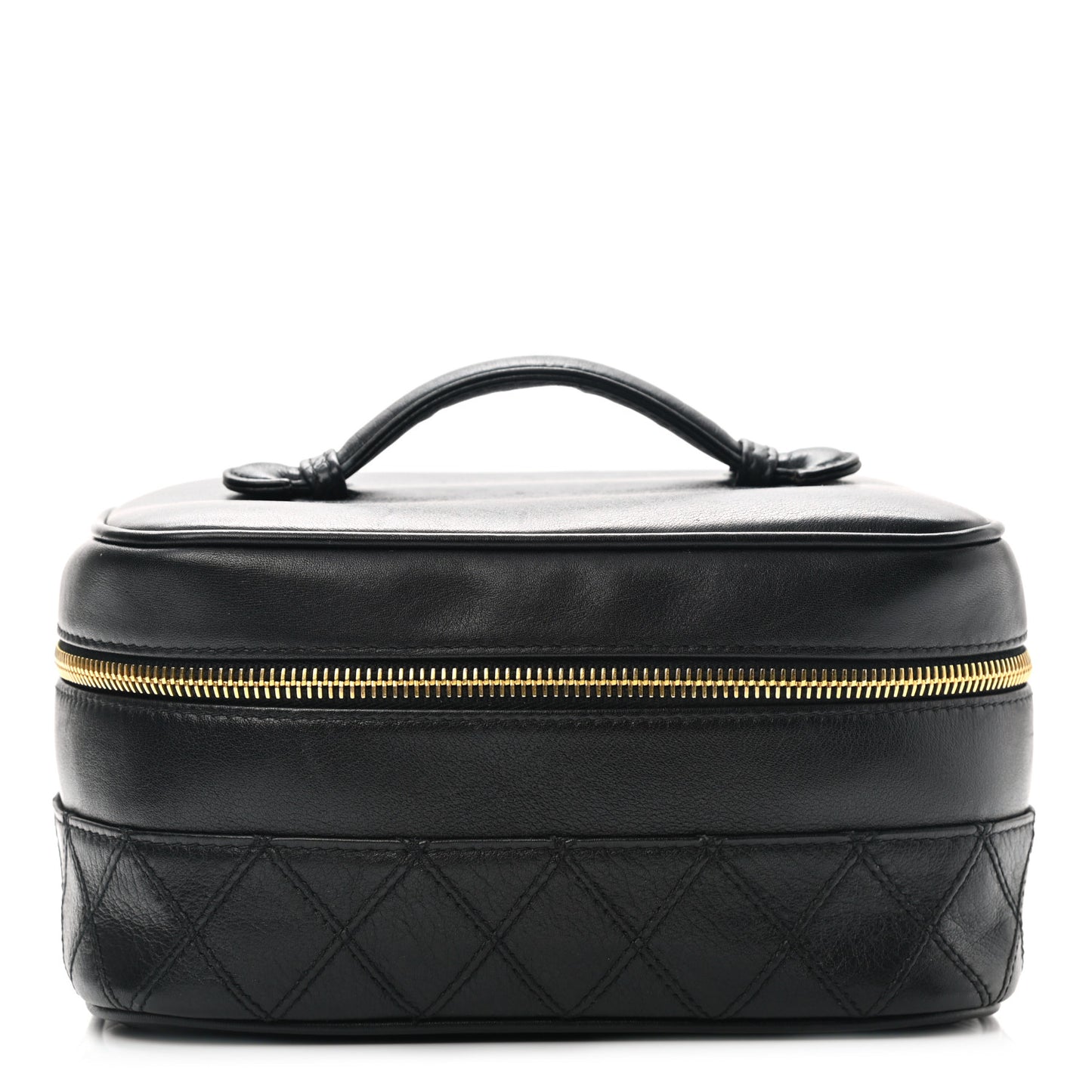 Lambskin Vanity Cosmetic Case Black