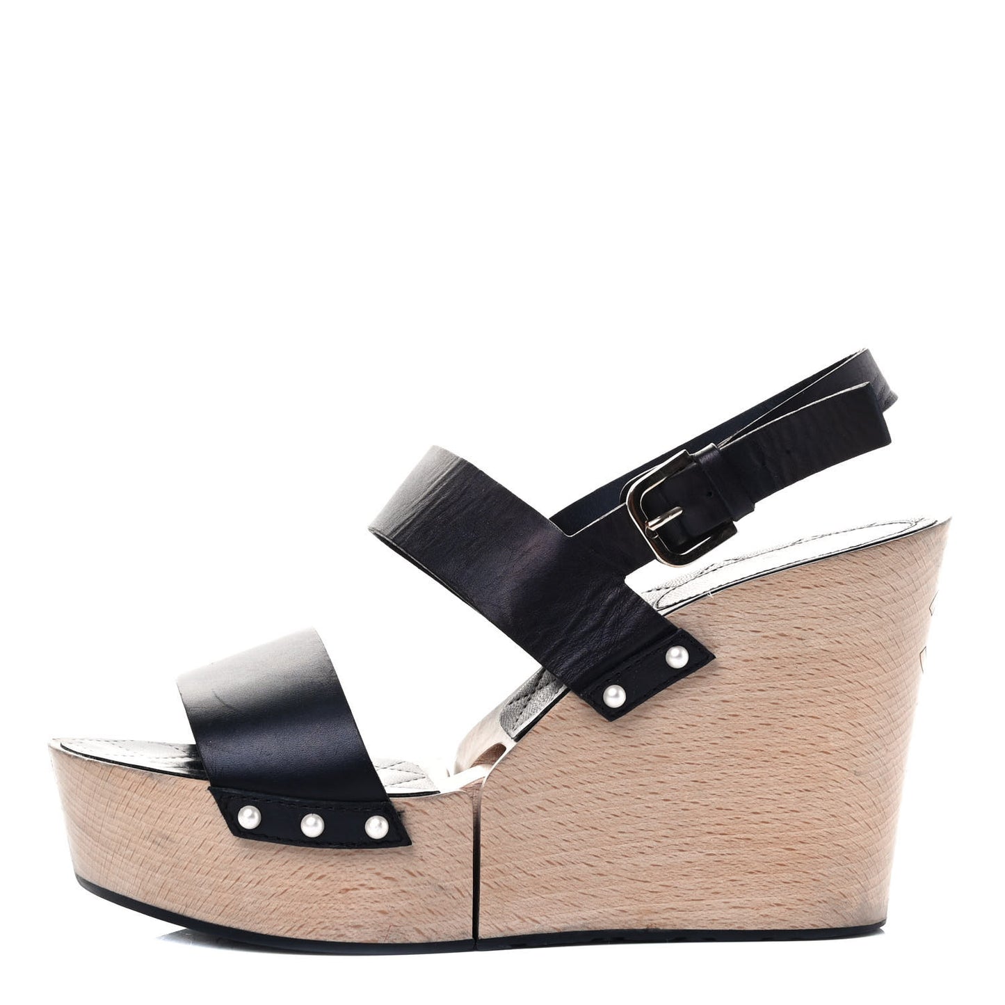 Wood Calfskin CC Hinge Wedge 40 Black